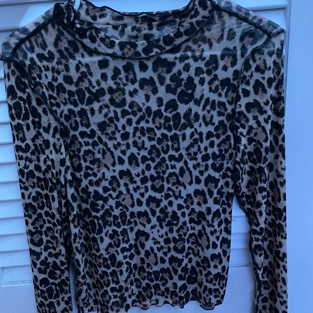 Mesh Cheetah Print Long sleeve